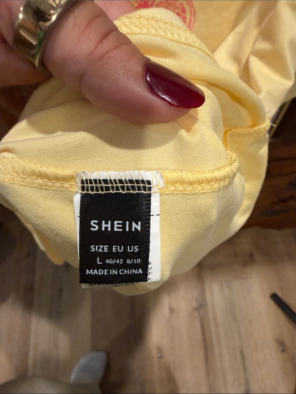 F24 SHEIN Yellow Tee with Pink 'Summer Babe Cocktail Club' Graphic - Picture 2 of 3